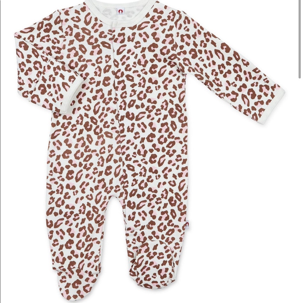 EMC Baby Girl Pink Leopard Footie